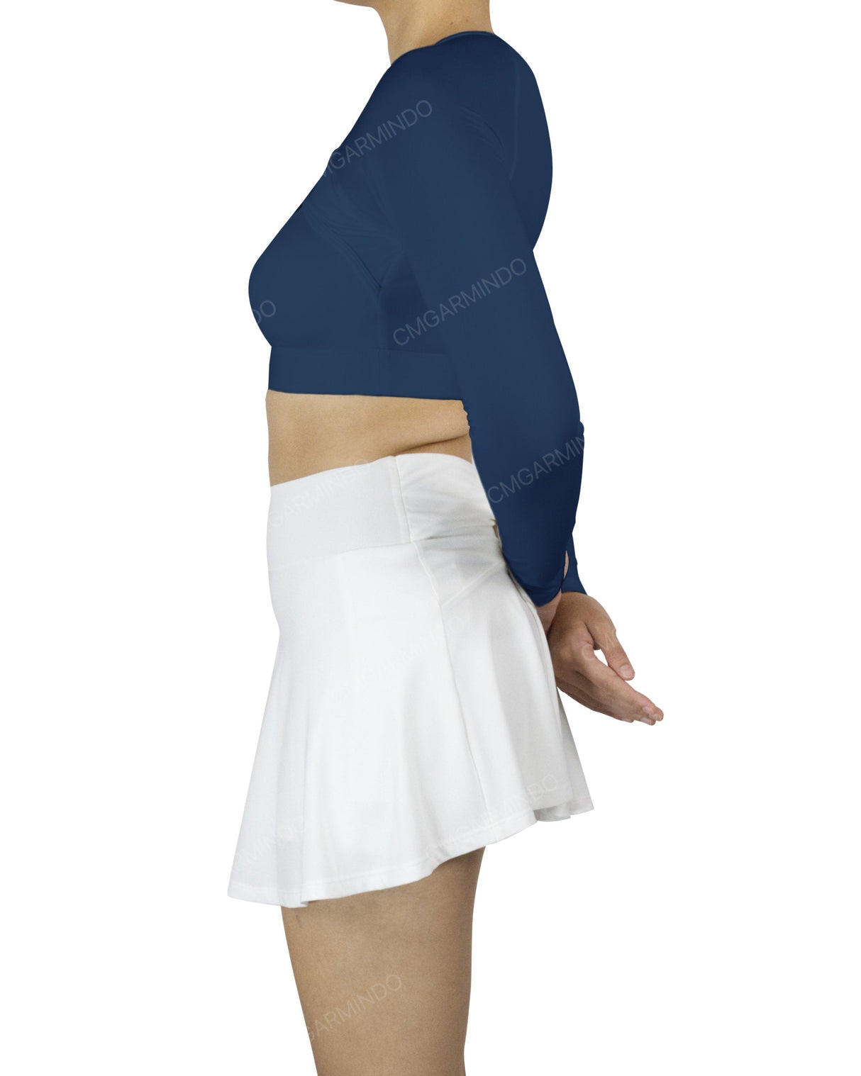 Crew Neck Long Sleeve Crop Top