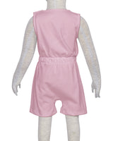 Sleeveless Crew Neck Elastic Waist Shorts Romper