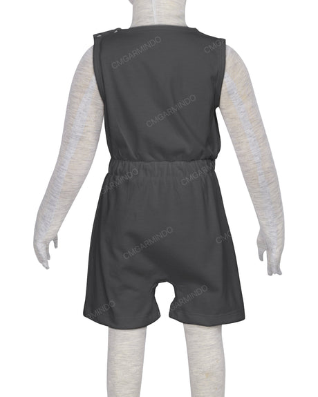 Sleeveless Crew Neck Elastic Waist Shorts Romper