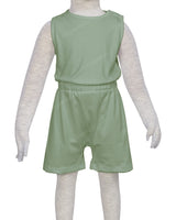 Sleeveless Crew Neck Elastic Waist Shorts Romper