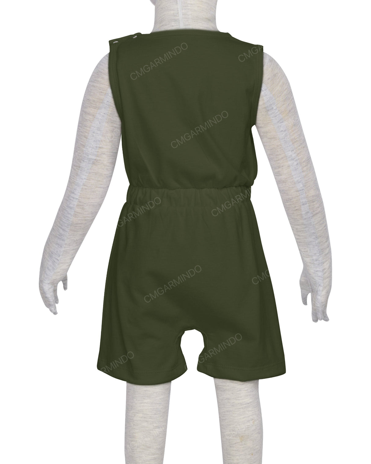 Sleeveless Crew Neck Elastic Waist Shorts Romper