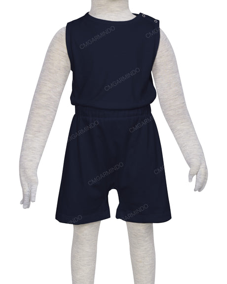 Sleeveless Crew Neck Elastic Waist Shorts Romper