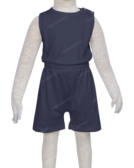 Sleeveless Crew Neck Elastic Waist Shorts Romper