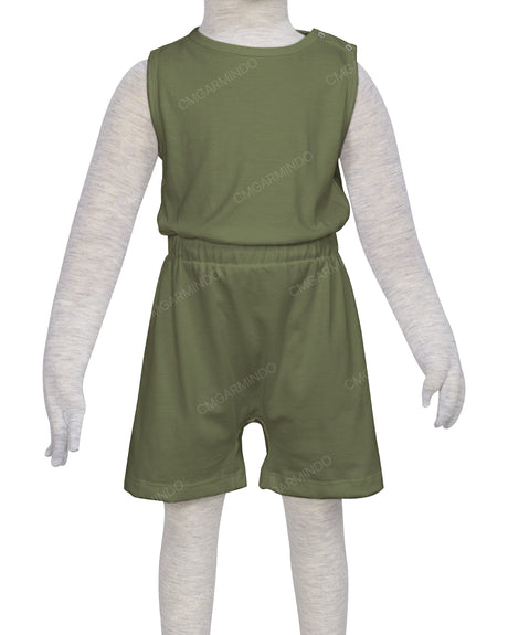 Sleeveless Crew Neck Elastic Waist Shorts Romper