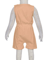 Sleeveless Crew Neck Elastic Waist Shorts Romper