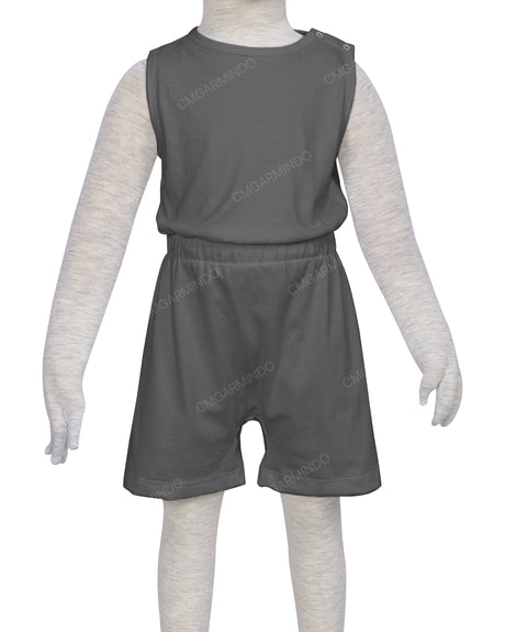 Sleeveless Crew Neck Elastic Waist Shorts Romper