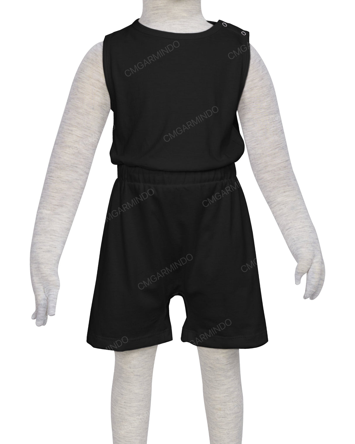 Sleeveless Crew Neck Elastic Waist Shorts Romper