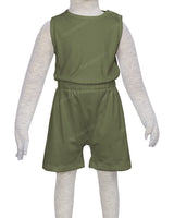 Sleeveless Crew Neck Elastic Waist Shorts Romper