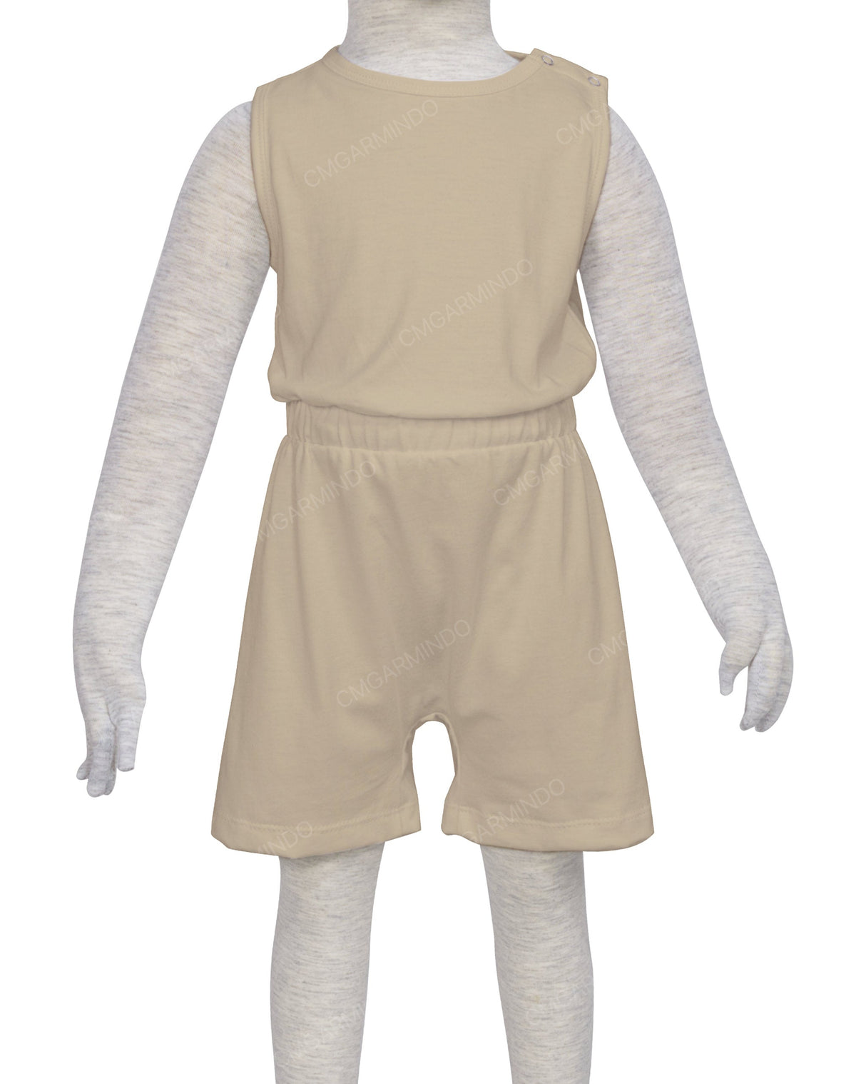 Sleeveless Crew Neck Elastic Waist Shorts Romper