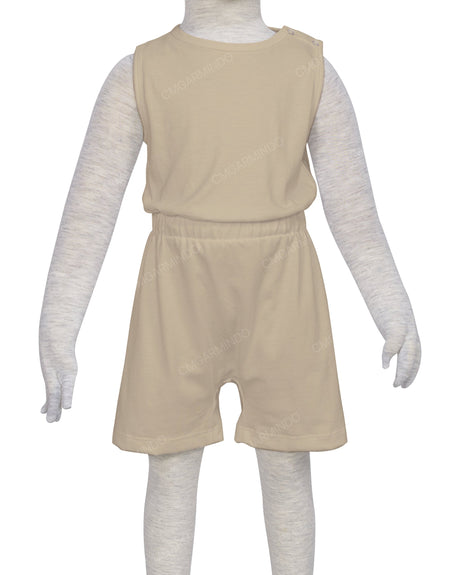 Sleeveless Crew Neck Elastic Waist Shorts Romper