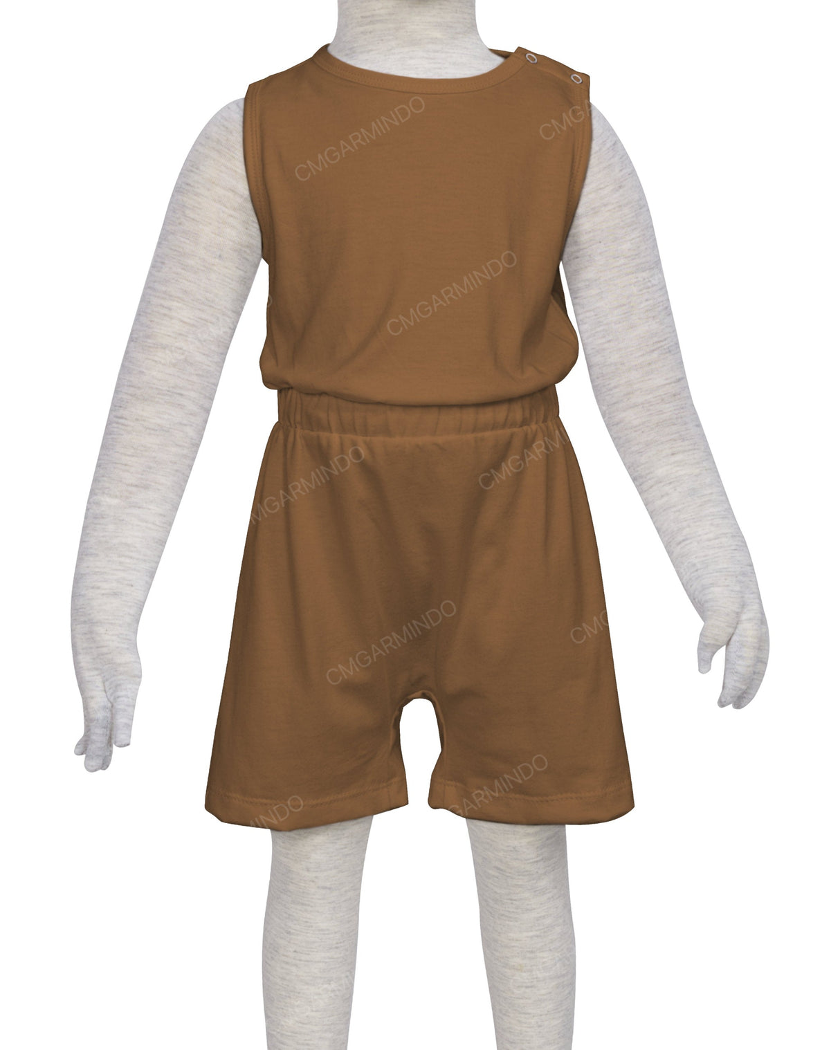 Sleeveless Crew Neck Elastic Waist Shorts Romper