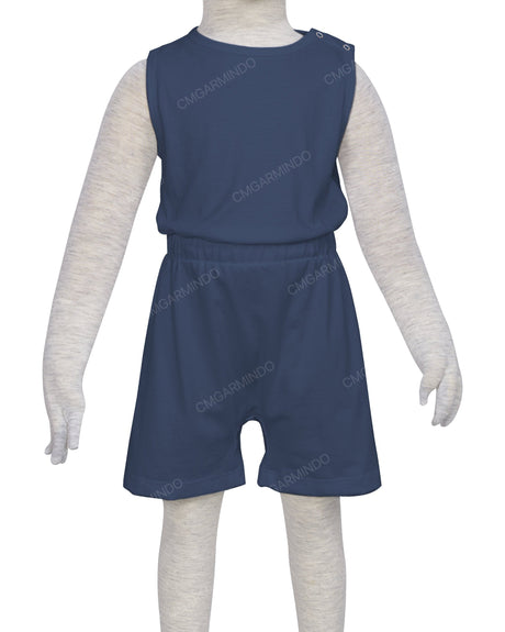 Sleeveless Crew Neck Elastic Waist Shorts Romper