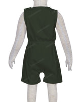 Sleeveless Crew Neck Elastic Waist Shorts Romper