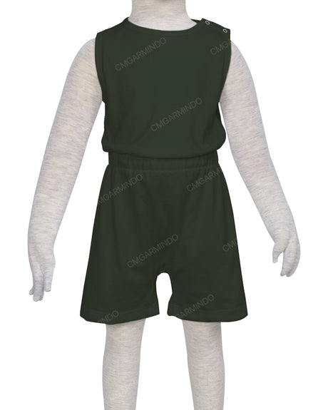 Sleeveless Crew Neck Elastic Waist Shorts Romper