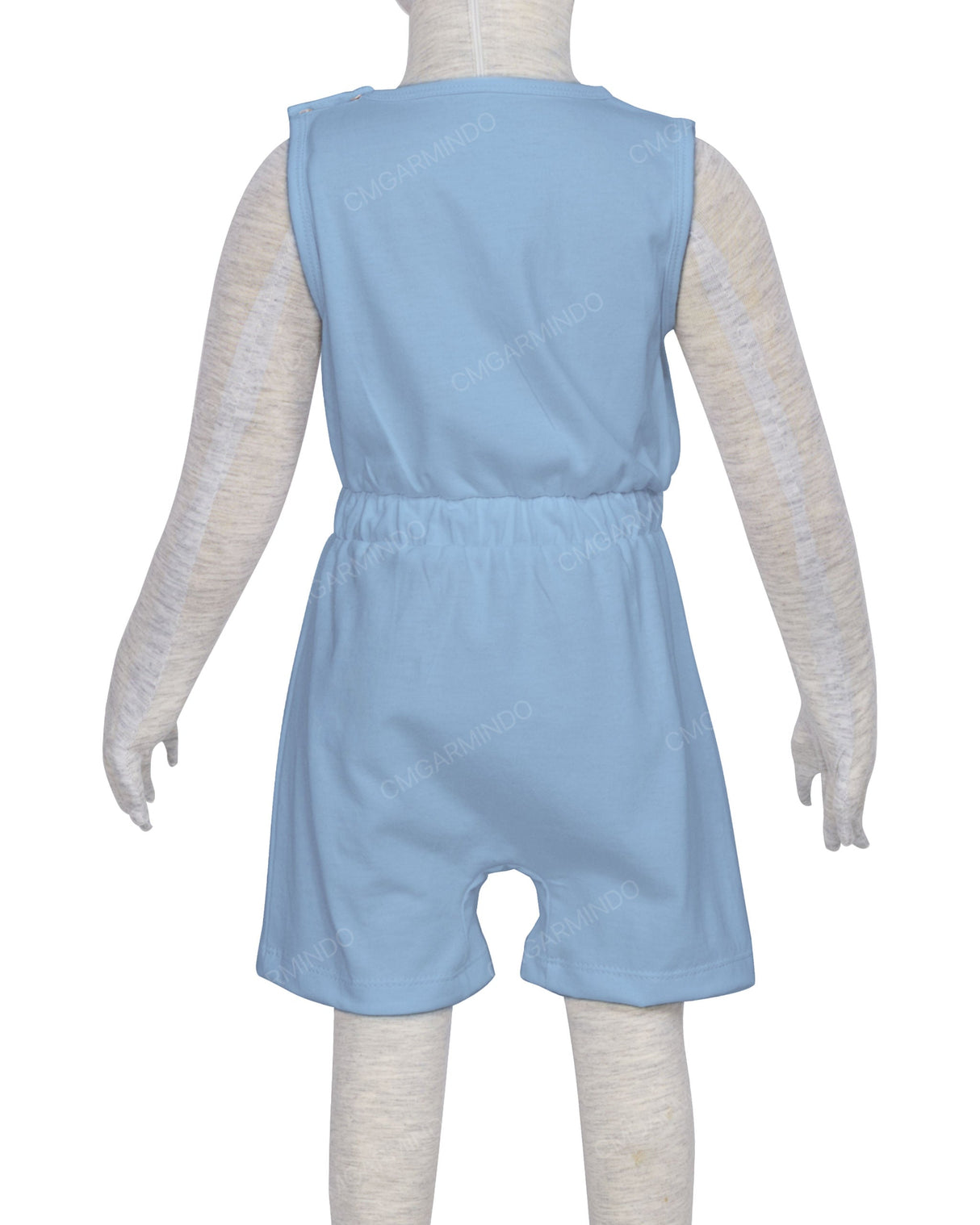 Sleeveless Crew Neck Elastic Waist Shorts Romper