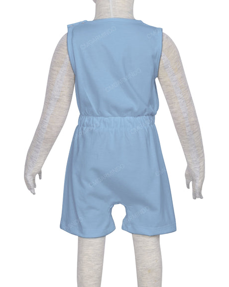 Sleeveless Crew Neck Elastic Waist Shorts Romper