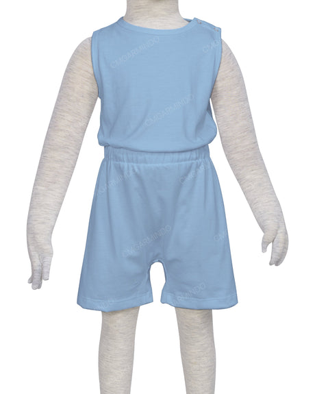 Sleeveless Crew Neck Elastic Waist Shorts Romper