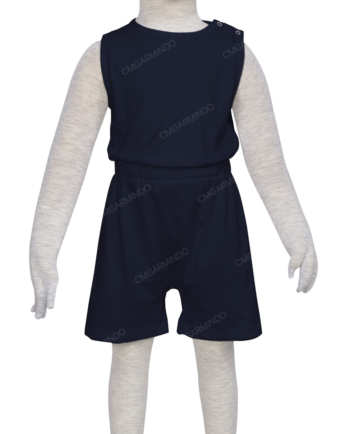 Sleeveless Crew Neck Elastic Waist Shorts Romper