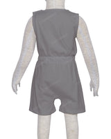 Sleeveless Crew Neck Elastic Waist Shorts Romper