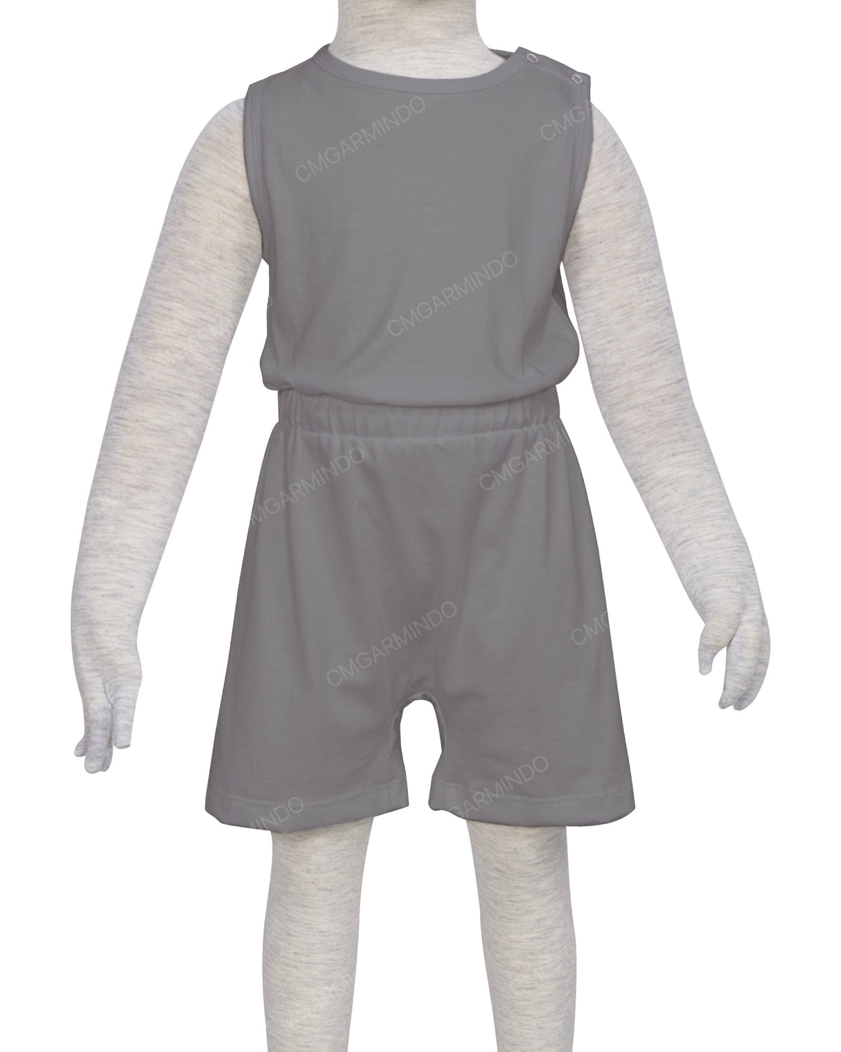 Sleeveless Crew Neck Elastic Waist Shorts Romper