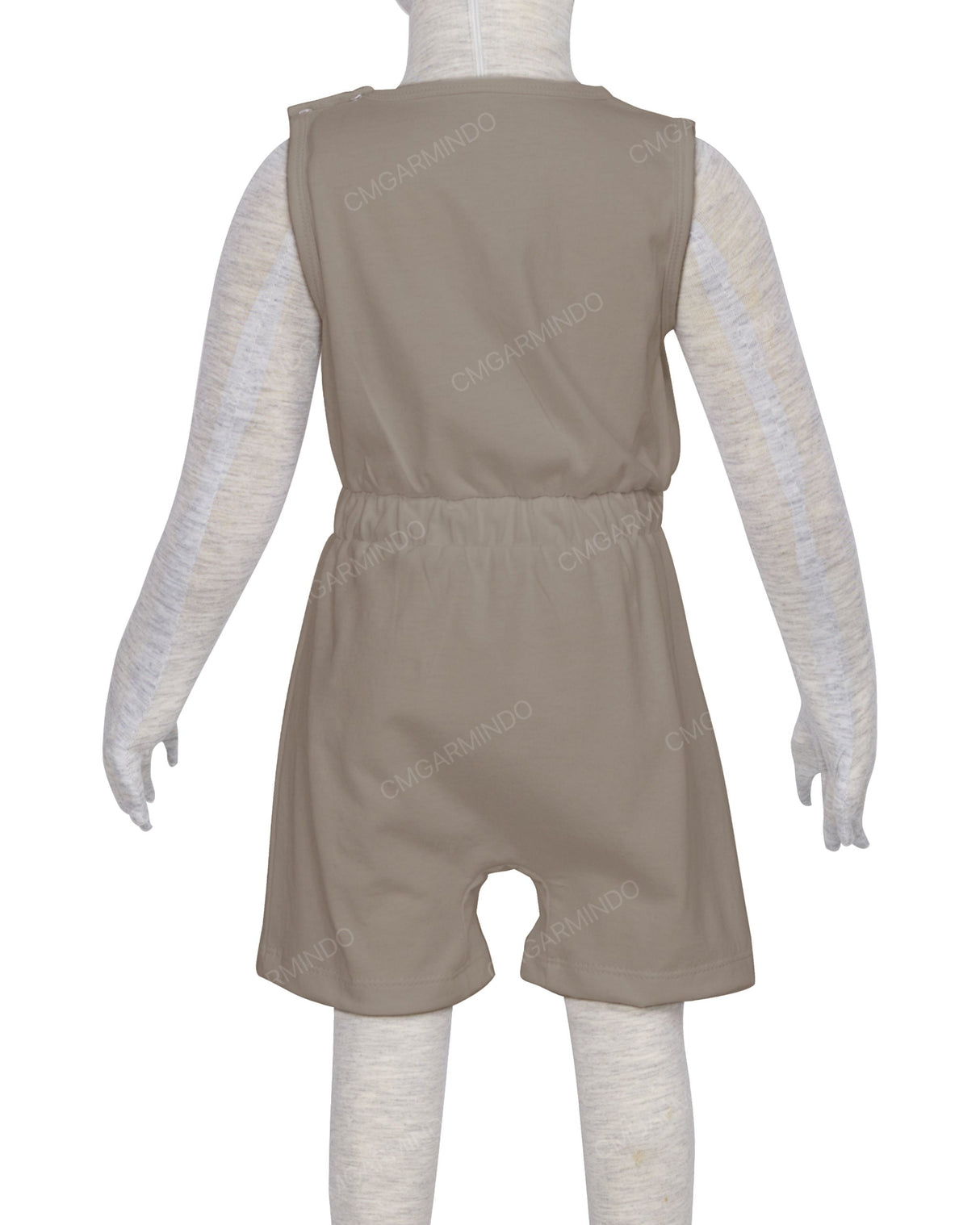 Sleeveless Crew Neck Elastic Waist Shorts Romper