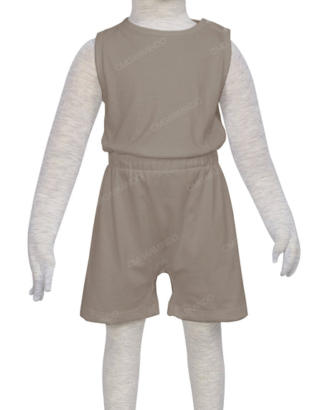Sleeveless Crew Neck Elastic Waist Shorts Romper