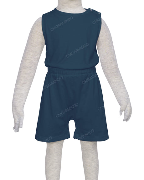 Sleeveless Crew Neck Elastic Waist Shorts Romper