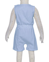 Sleeveless Crew Neck Elastic Waist Shorts Romper