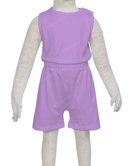 Sleeveless Crew Neck Elastic Waist Shorts Romper