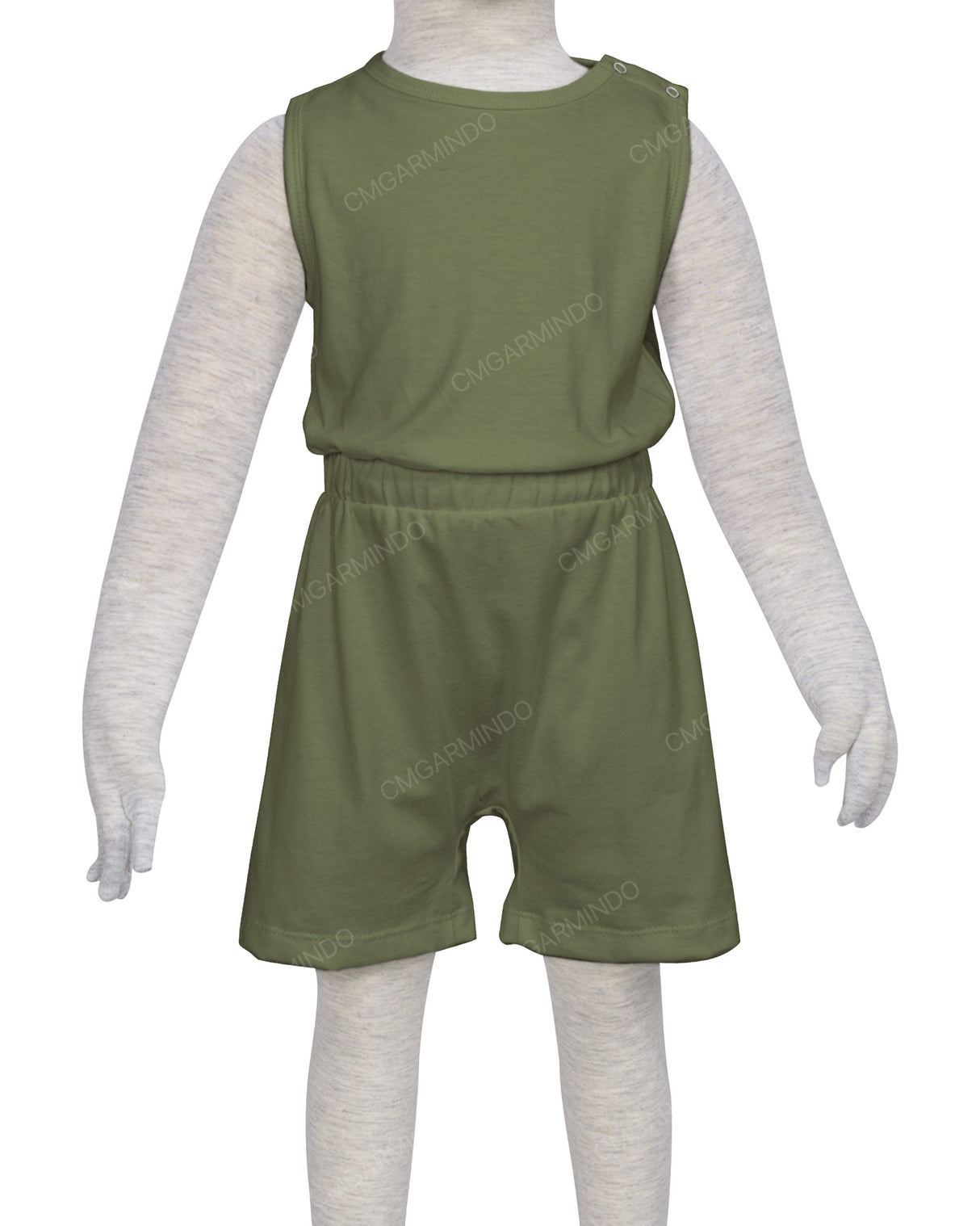 Sleeveless Crew Neck Elastic Waist Shorts Romper