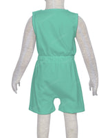 Sleeveless Crew Neck Elastic Waist Shorts Romper