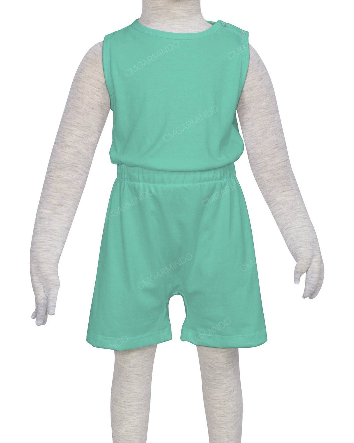 Sleeveless Crew Neck Elastic Waist Shorts Romper
