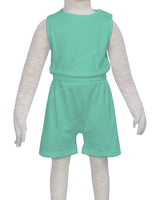Sleeveless Crew Neck Elastic Waist Shorts Romper
