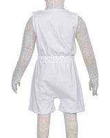 Sleeveless Crew Neck Elastic Waist Shorts Romper