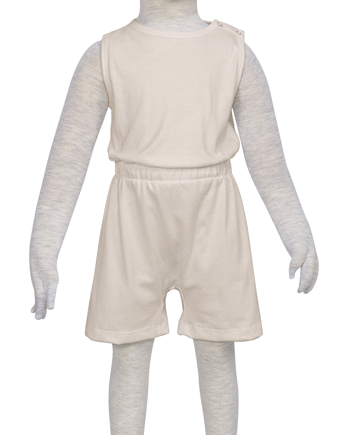 Sleeveless Crew Neck Elastic Waist Shorts Romper