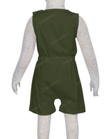 Sleeveless Crew Neck Elastic Waist Shorts Romper