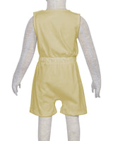 Sleeveless Crew Neck Elastic Waist Shorts Romper