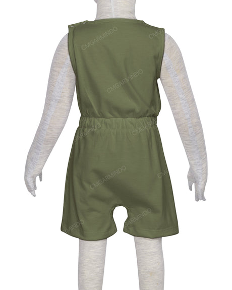 Sleeveless Crew Neck Elastic Waist Shorts Romper