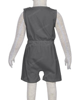 Sleeveless Crew Neck Elastic Waist Shorts Romper