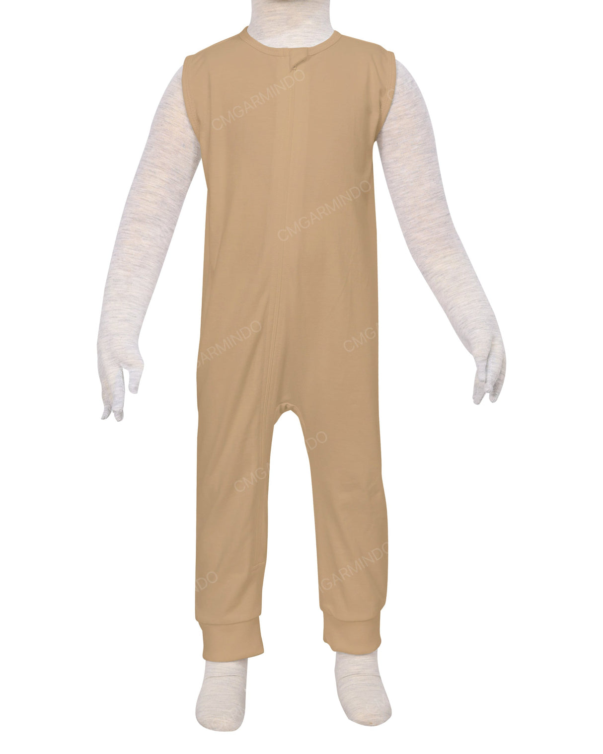 Sleeveless Zip-Up Pants Onesie