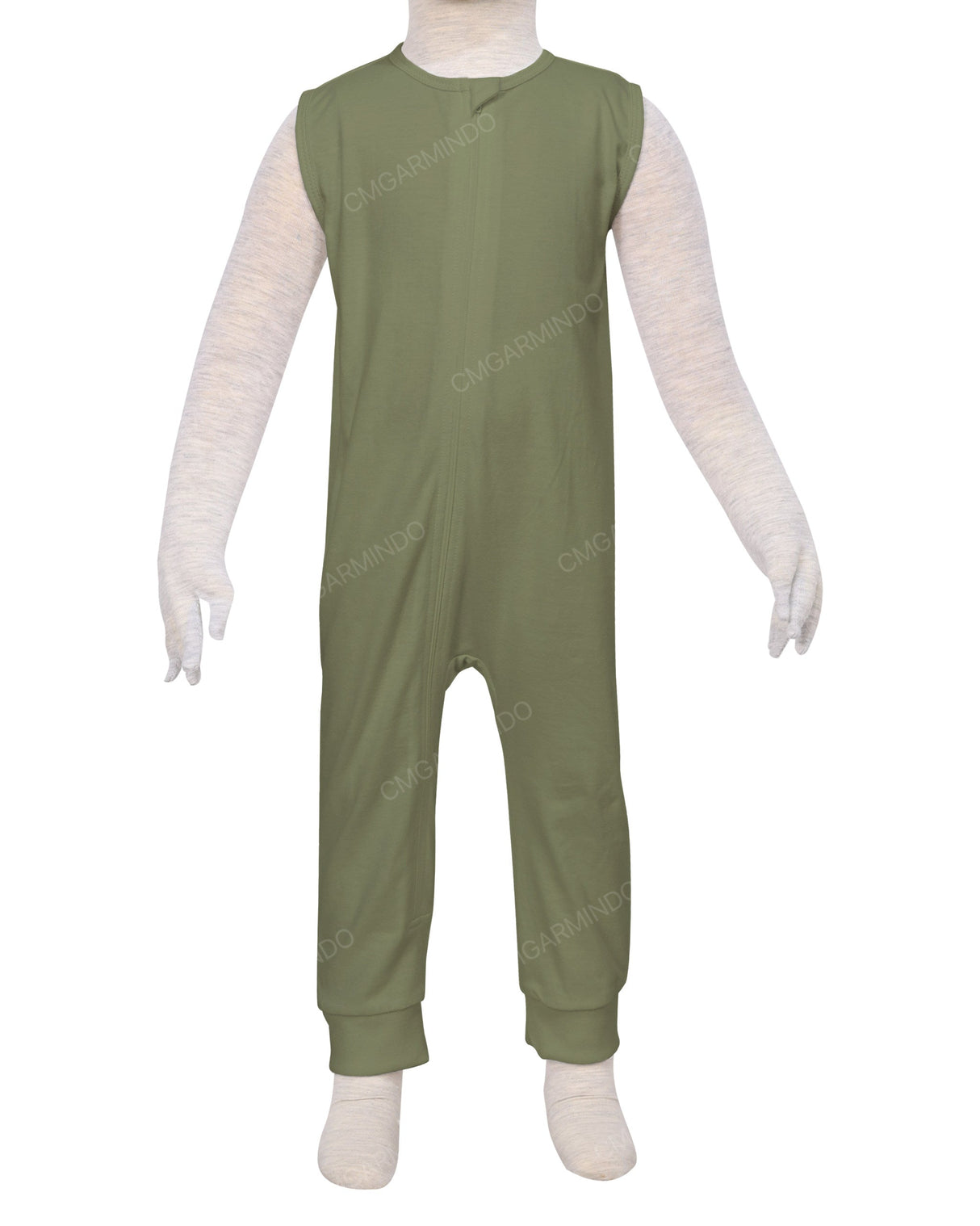 Sleeveless Zip-Up Pants Onesie