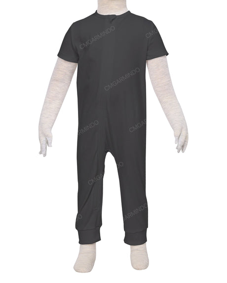Short Sleeve Zip-Up Pants Onesie