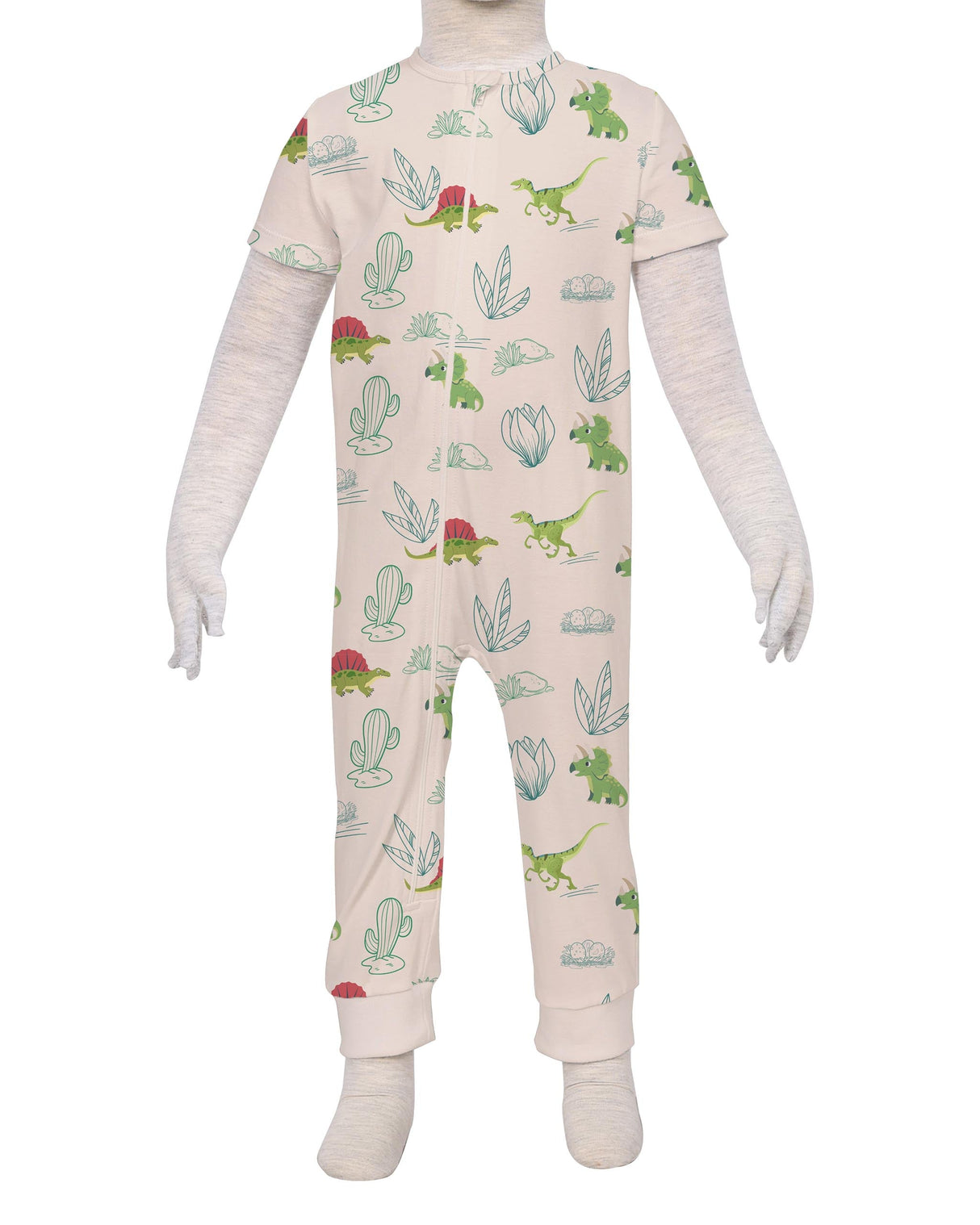 Short Sleeve Zip-Up Pants Onesie