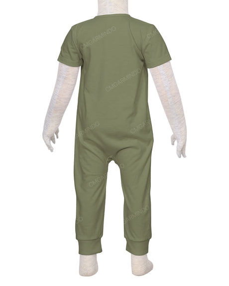 Short Sleeve Zip-Up Pants Onesie