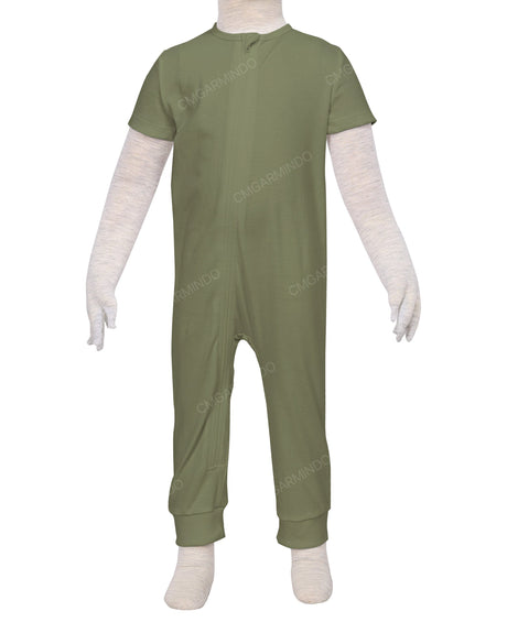Short Sleeve Zip-Up Pants Onesie