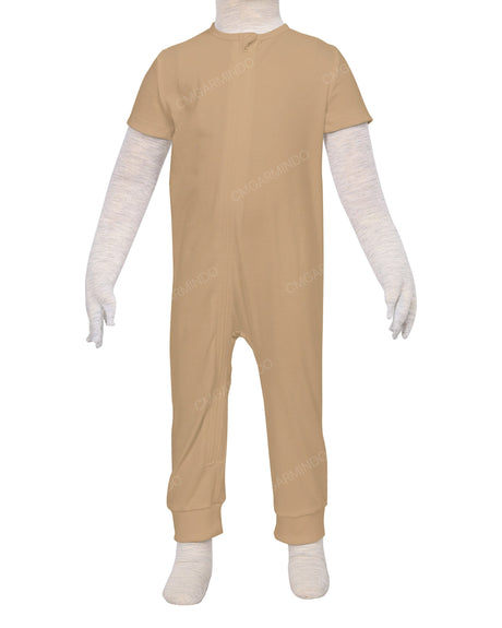 Short Sleeve Zip-Up Pants Onesie
