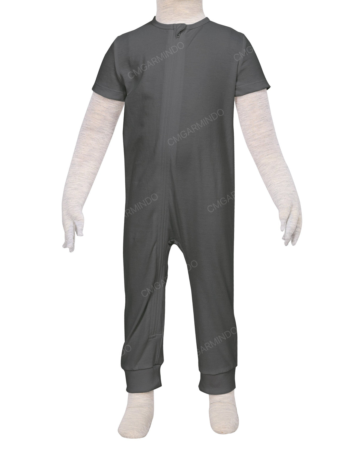 Short Sleeve Zip-Up Pants Onesie