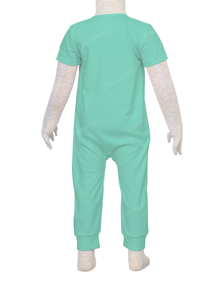 Short Sleeve Zip-Up Pants Onesie