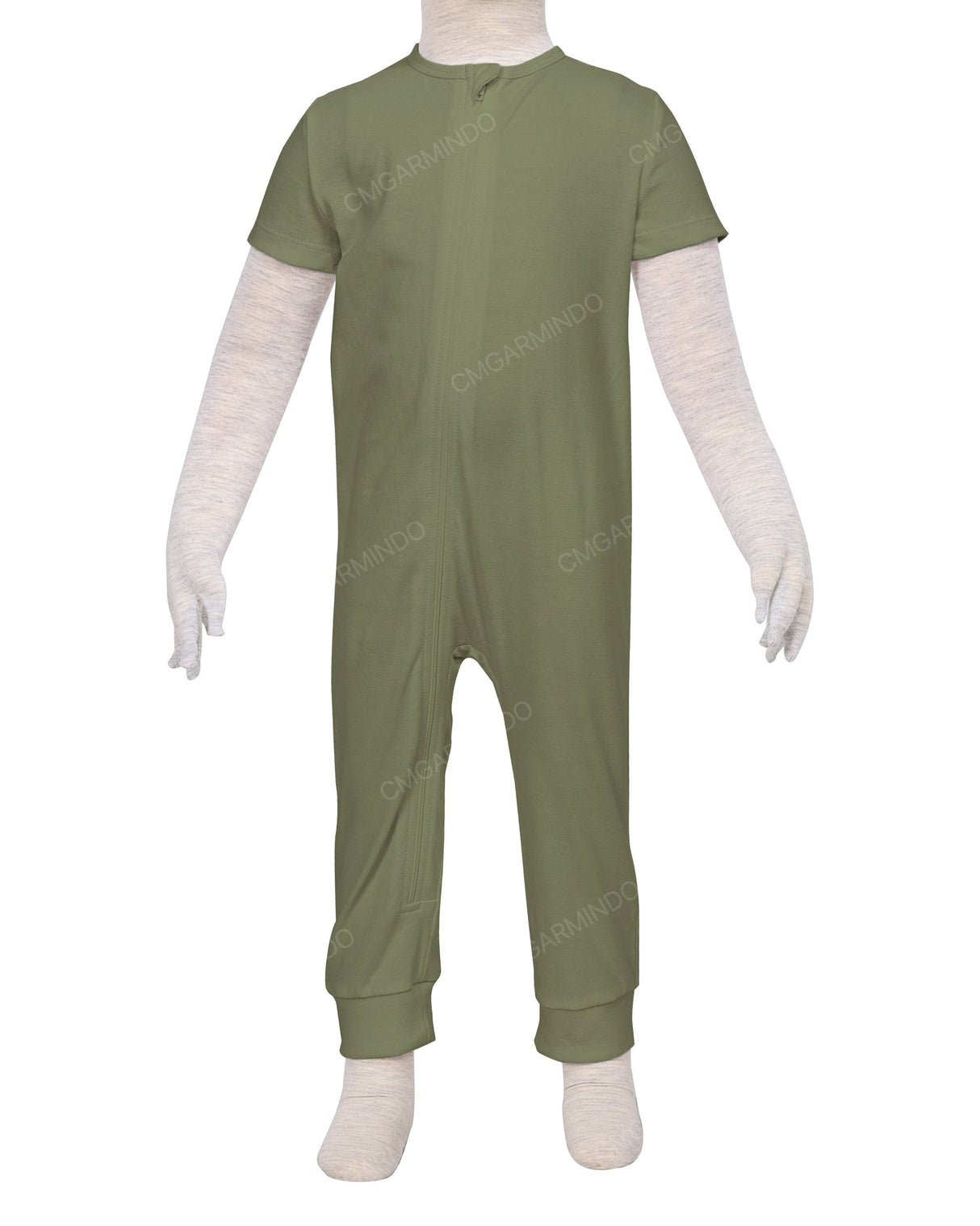 Short Sleeve Zip-Up Pants Onesie