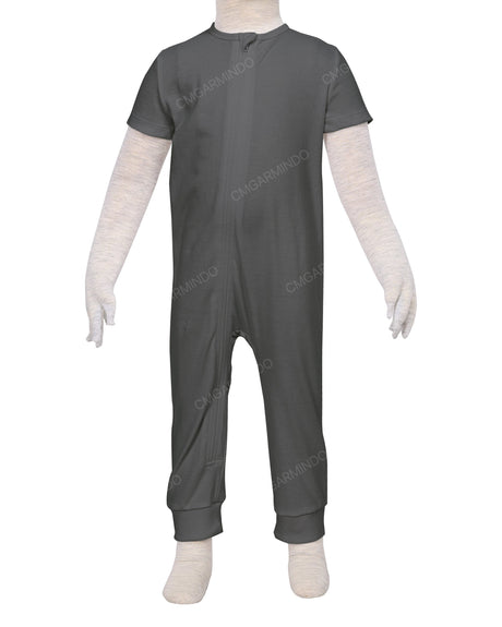 Short Sleeve Zip-Up Pants Onesie